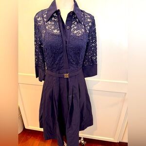 Missmay Navy Lace Dress- retro